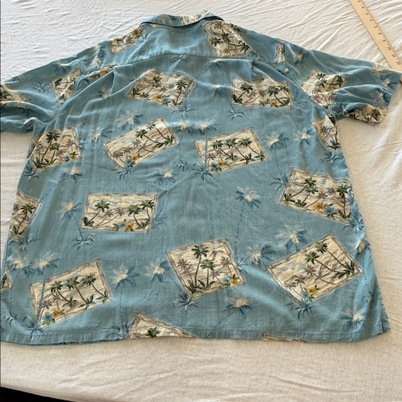 Batik Bay Vintage Hawaiian Blue 100% Rayon Button Down XL Shirt. Beach, Cruise - Picture 8 of 10